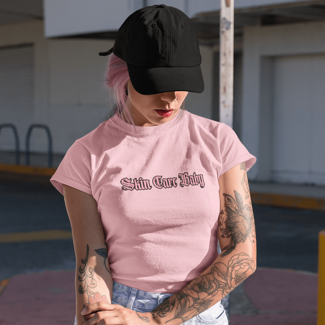 Baby pink t sales shirt