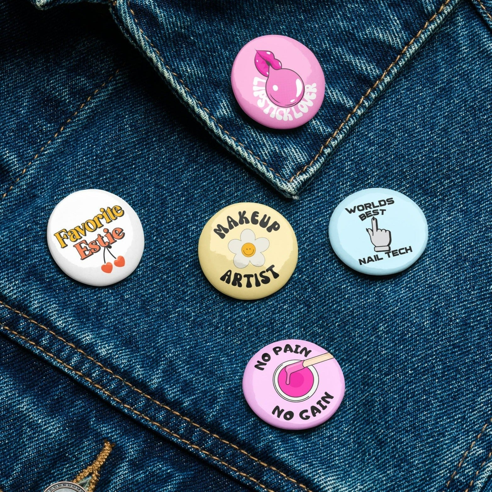 Pin Set Makeup Beauty Mix Pin Set | Beautician Pins Uniform Gifts | ButFirstSkin
