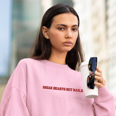 ButFirstSkin Break Hearts Not Nails Embroidered Sweatshirt