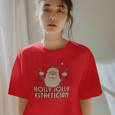 ButFirstSkin Holly Jolly Esthetician T-Shirt Red / S