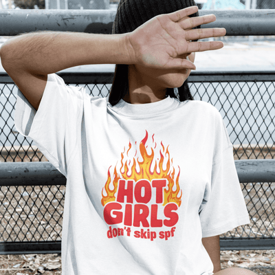 ButFirstSkin Hot Girls Don't Skip SPF T-Shirt White / S