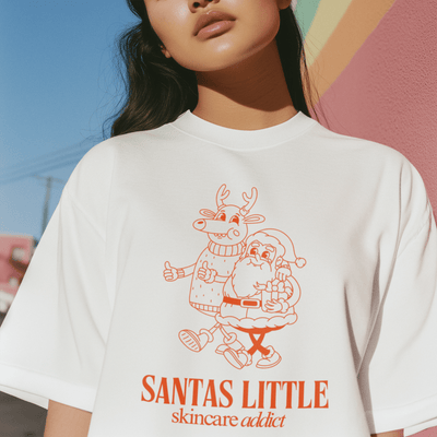 ButFirstSkin Santas Little Skincare Addict Christmas T-Shirt White / S