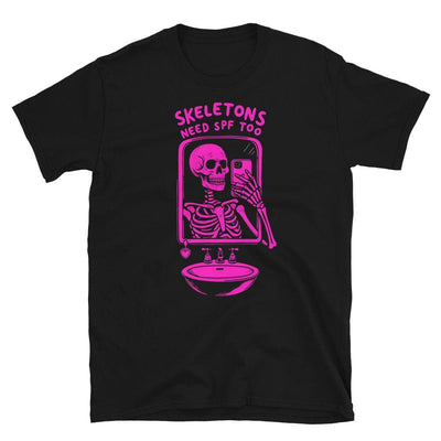 ButFirstSkin Skeletons Need SPF Too Halloween T-Shirt S