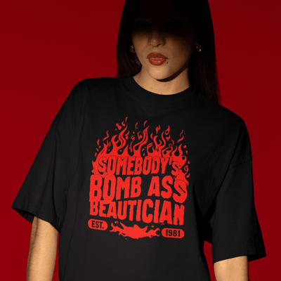 ButFirstSkin Somebodys Bombass Beautician T-Shirt S