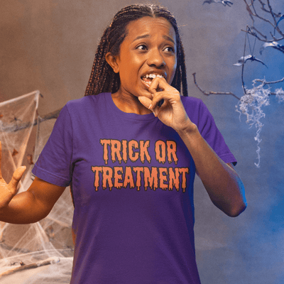 ButFirstSkin Trick Or Treatment Halloween T-Shirt Purple / S