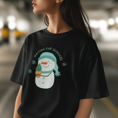 ButFirstSkin Waiting For Skincare Christmas T-Shirt Black / S