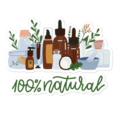 100% Natural Skincare Sticker 4x4 | ButFirstSkin