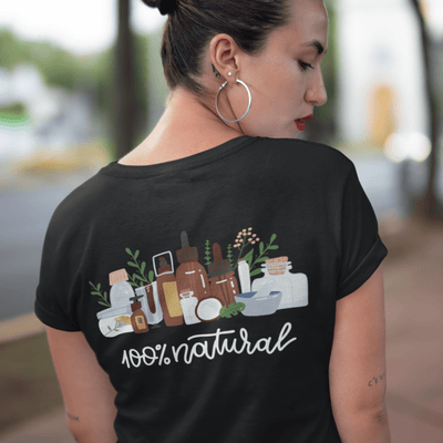 100% Natural V-Neck T-Shirt Black / XS | ButFirstSkin