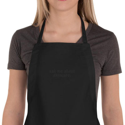 Ask Me About Skincare Embroidered Apron Black | ButFirstSkin