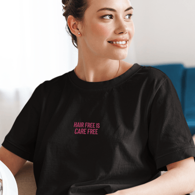 Hair Free Is Care Free Embroidered T-Shirt S | ButFirstSkin