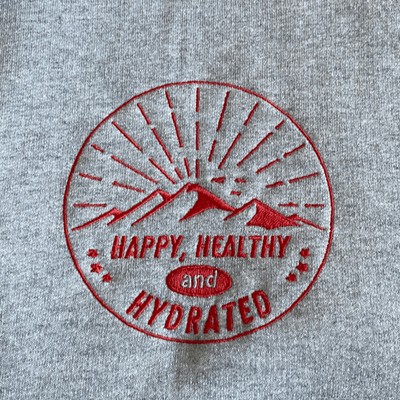 Happy Healthy And Hydrated Embroidered T-Shirt | ButFirstSkin