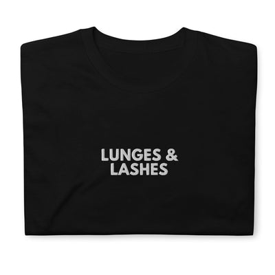 ButFirstSkin Lunges & Lashes Embroidered T-Shirt S