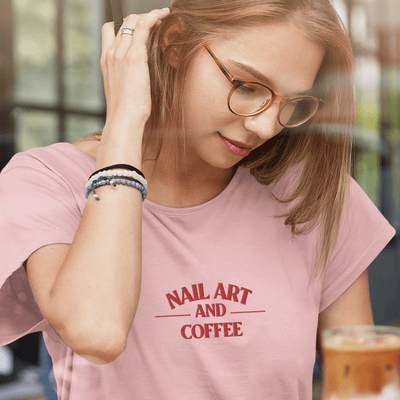ButFirstSkin Nail Art And Coffee Embroidered T-Shirt