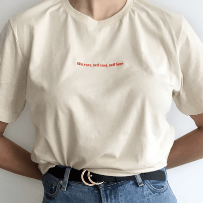 Skin Care Self Care Self Love Embroidered T-Shirt S | ButFirstSkin