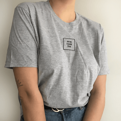 Skin Care Tee Embroidered T-Shirt Light Grey / S | ButFirstSkin