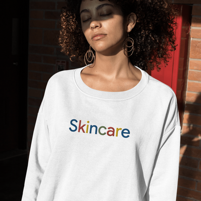 Skincare Embroidered Sweatshirt White / S | ButFirstSkin