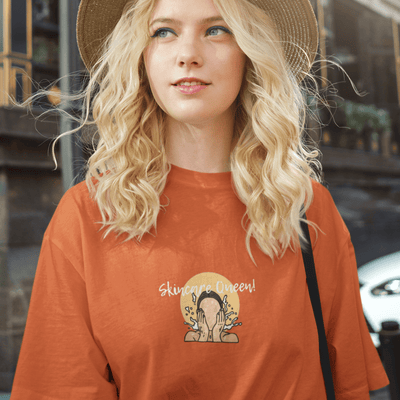 Skincare Queen Illustration T-Shirt Burnt Orange / S | ButFirstSkin