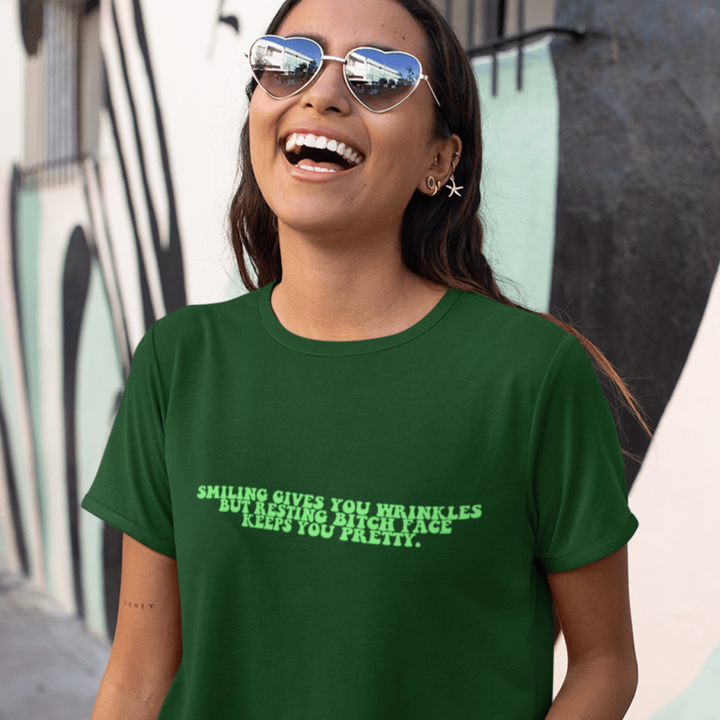 Smiling Gives You Wrinkles Resting Bitch Face T-Shirt